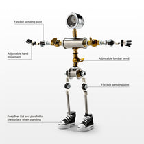 HD-19 Robot-Shaped Cyberpunk Table Lamp Decor, Featuring Adjustable Design and Black Sneakers.