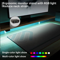 Ergonomic Monitor Stand With Rgb Light and Neck Strain Reduction.