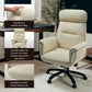 Royal Executive Office Chair With Beige Microfiber Leather, Ergonomic Design and Comfort Features.