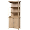Ark EL, 77'' Display Bookshelf with Storage Cabinet, Oak - Oak