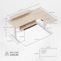 L-Shaped Standing Desk with Accessories Set (60"x23")