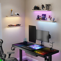 Eureka Ergonomic Gaming Setup With Rgb Led Desk, Shelves, and Ergonomic Chair.