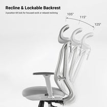Eureka Ergonomic ergonomic office chair with 3-position lockable reclining backrest and adjustable tilt angles