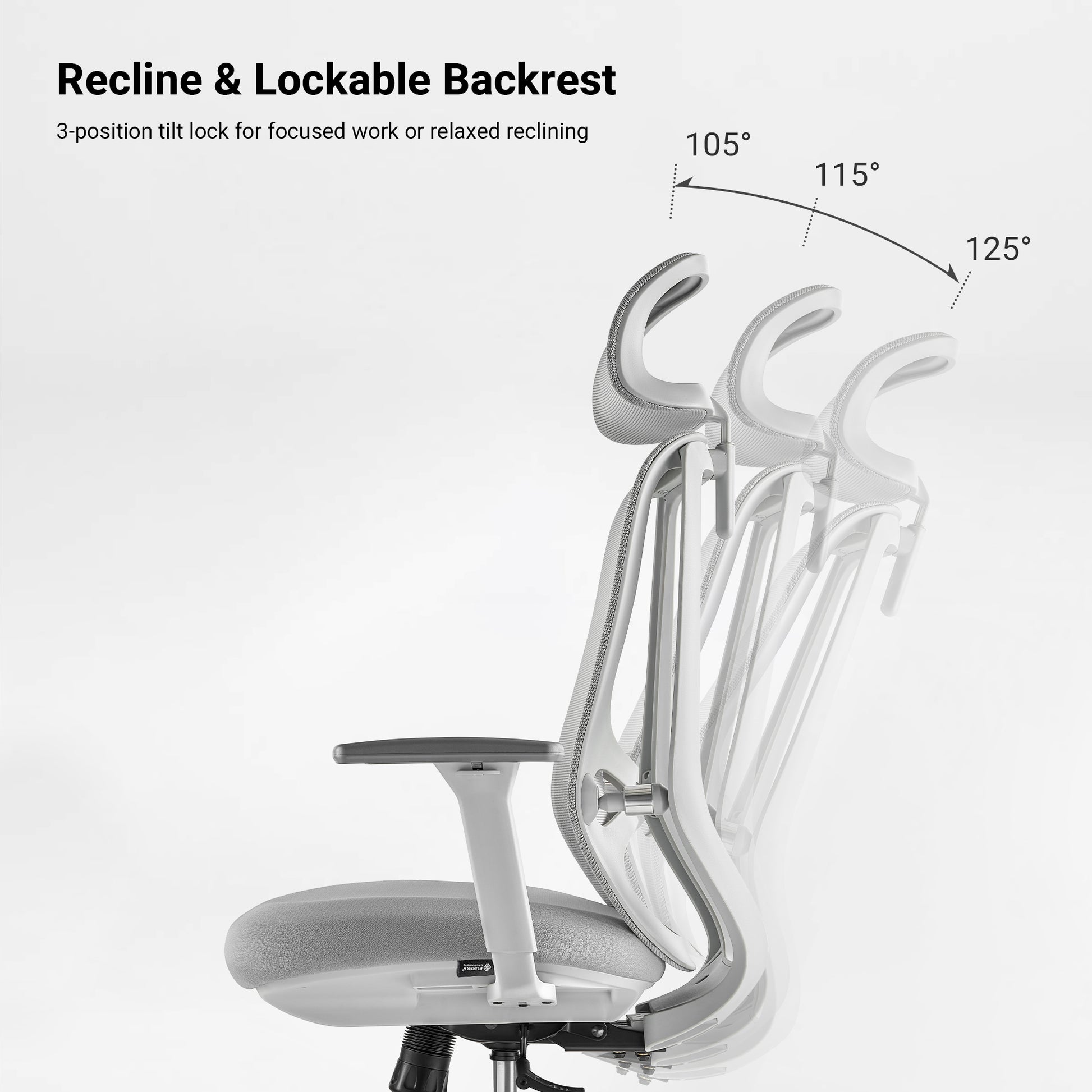 Eureka Ergonomic ergonomic office chair with 3-position lockable reclining backrest and adjustable tilt angles