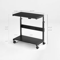 Height Adjustable CPU Cart with frosted glass and glowing Ligting