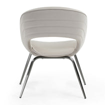 Shanean Velvet Dining Chair in Off-White With Metal Legs, Modern Design. Dining Room Furniture.