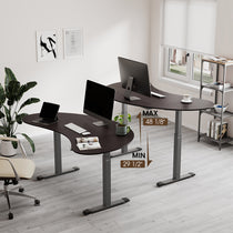 Eureka Ergonomic Cashew Shape Standing Desk With Height Adjustment, Modern Home Office Setup.