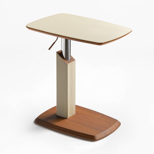 Height-Adjustable Saddle Leather C-Shaped Side Table