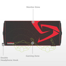 Eureka Ergonomic Gaming Desk Surface With Monitor and Gaming Zones and Double Headphone Hook.