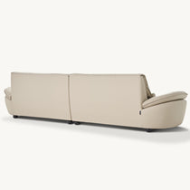 Bella Beige Napa Leather Sofa Back View, Modern Design and Ergonomic Comfort.