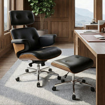 Mathias Leather Executive Chair with Ottoman