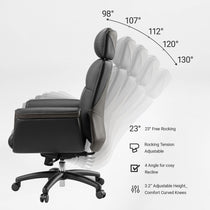 Royal Executive Office Chair - Adjustable Recline and Rocking Features.