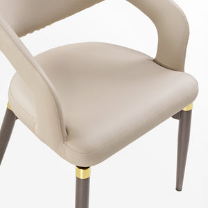 Modern Gray Dining Chair. Wide seat cushion