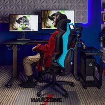Eureka Ergonomic Typhon Hybrid Gaming Chair in Black and Teal, Call of Duty: Warzone Setup.