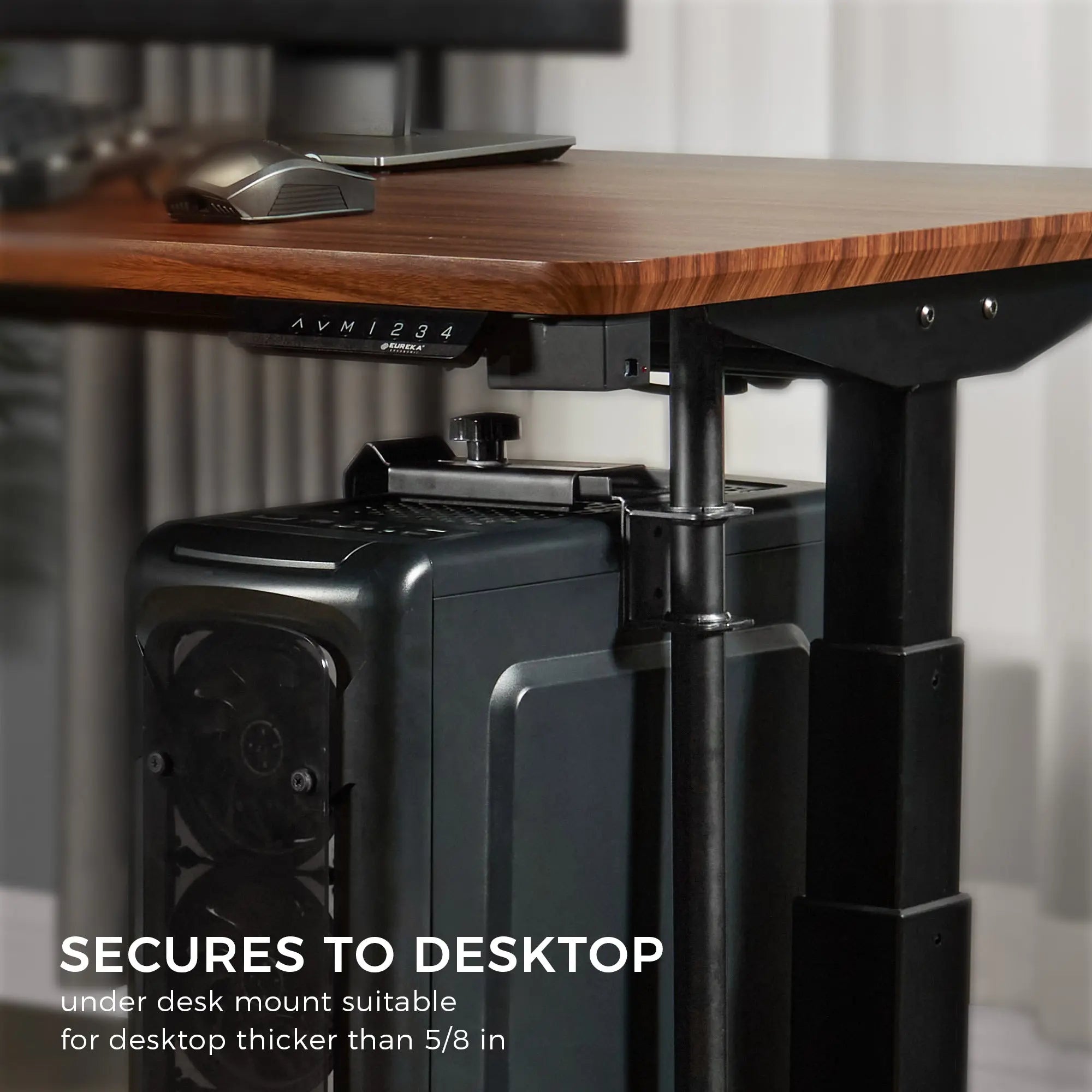 Black Practical Height & Width Adjustable CPU Holder | Eureka