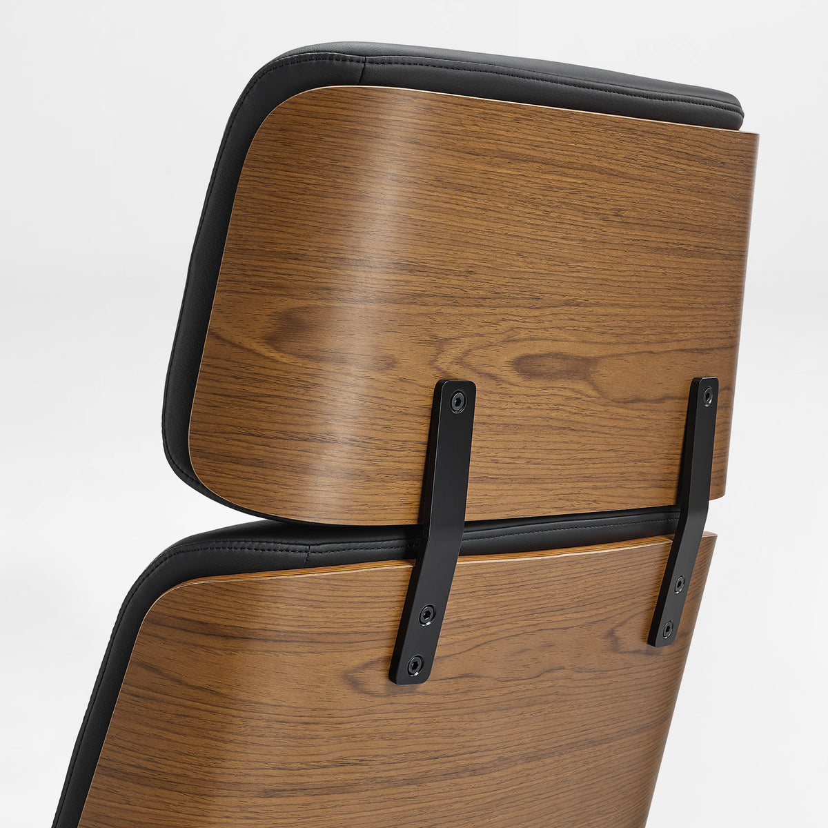 Mathias Marcel, High Back Office Chair Curved Wood Back Detail