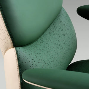 Serene Pro,Genuine Leather Executive Office Chair, Green. High-quality leather