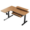 60x23 L Shaped Standing Desk with Accessories Set - Oak (Solid Wood)