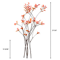 ALD-01 Fall Ficus Branch, 21 1/4 Tall, Showcasing Realistic Orange and Red Leaves for Fall Home Decor.