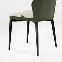 Ember, Upholstered Dining Side Chair Set of 2, Gray & Bottle Green