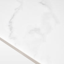 Evelyn Dining Table White Sintered Stone Surface Detail, Modern, Scratch-Resistant.