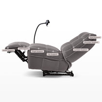 Linx Power Glider Recliner - Ergonomic Design With Labeled Support Areas, Techno 3D Fabric Detail, Modern Comfort.