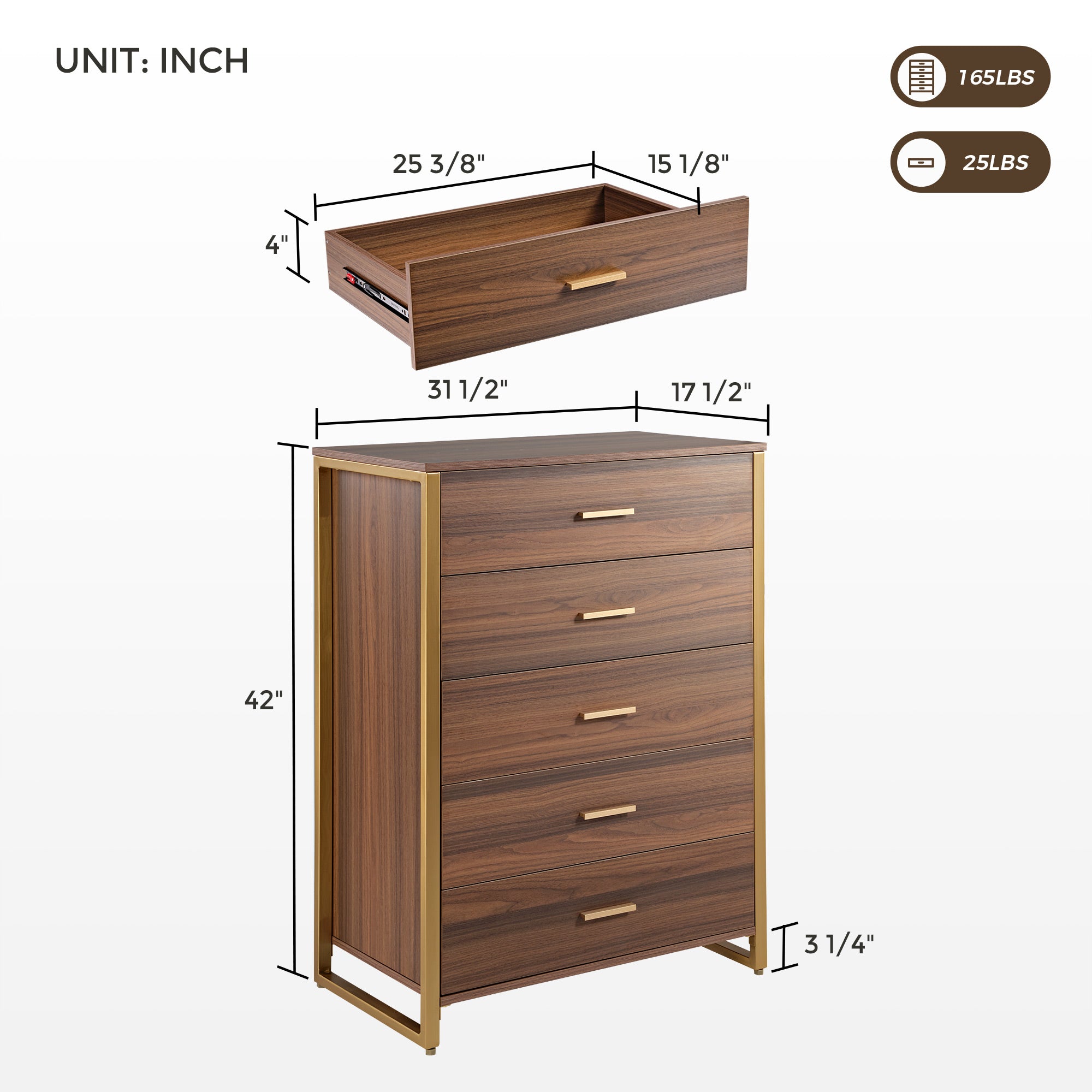 5 Drawer Dresser