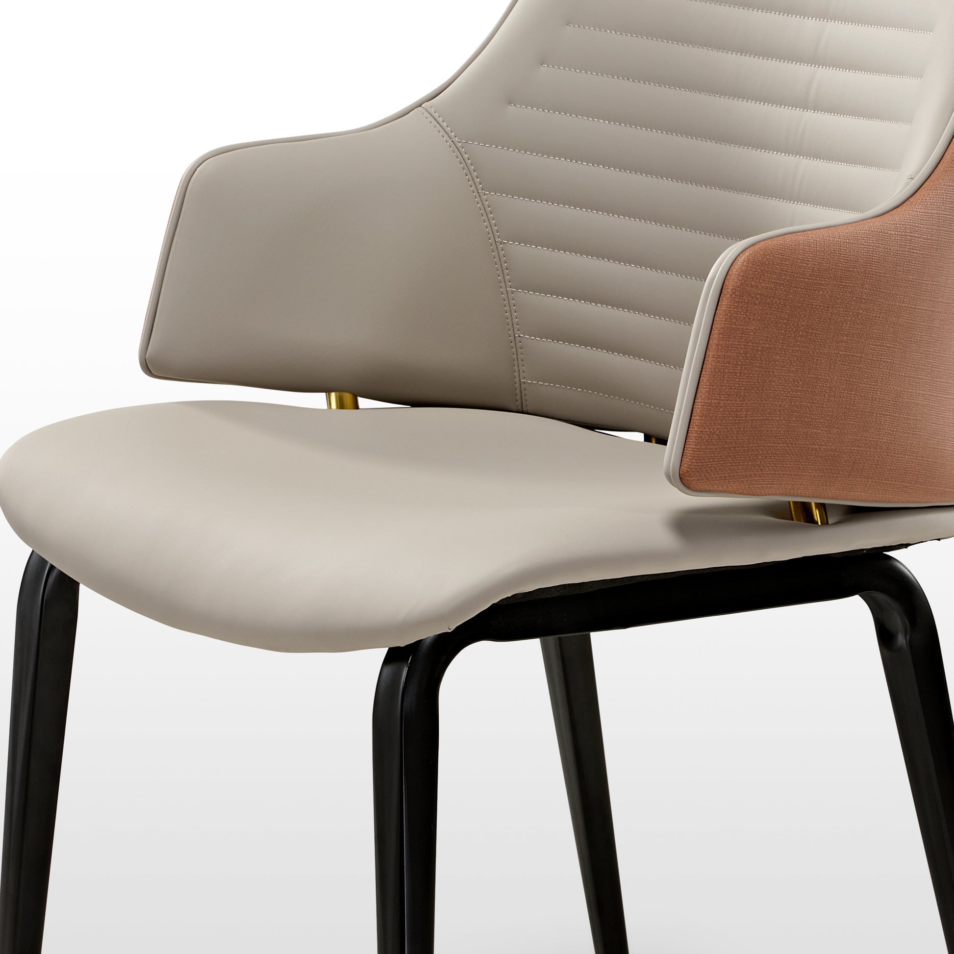 Elegant Two-tone Dining Chairs Set of 2  with Synthetic leather and Comfortable cushion design