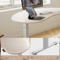 70x39 Cashew Shape Standing Desk