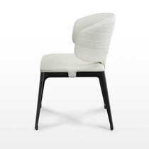 Chateau Dining Side Chair in Off-White With Black Legs. Modern Dining Furniture.