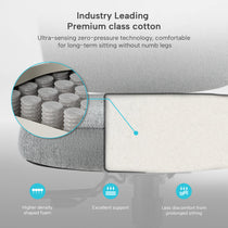 Spring-packed cushion, Silver Gray, Fabric