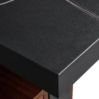 Zen Pro, 86'' Executive Standing Desk and File Cabinets, Black & Walnut
