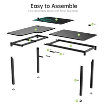 Eureka Ergonomic L-Shaped Desk Components, Easy Assembly, Black Desk Panels, Metal Frame, Legs.