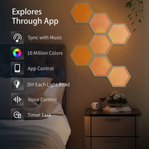 Eureka Lucet Art Lighting: Hexagon Led Panels With App and Voice Control, Bedroom Decor.