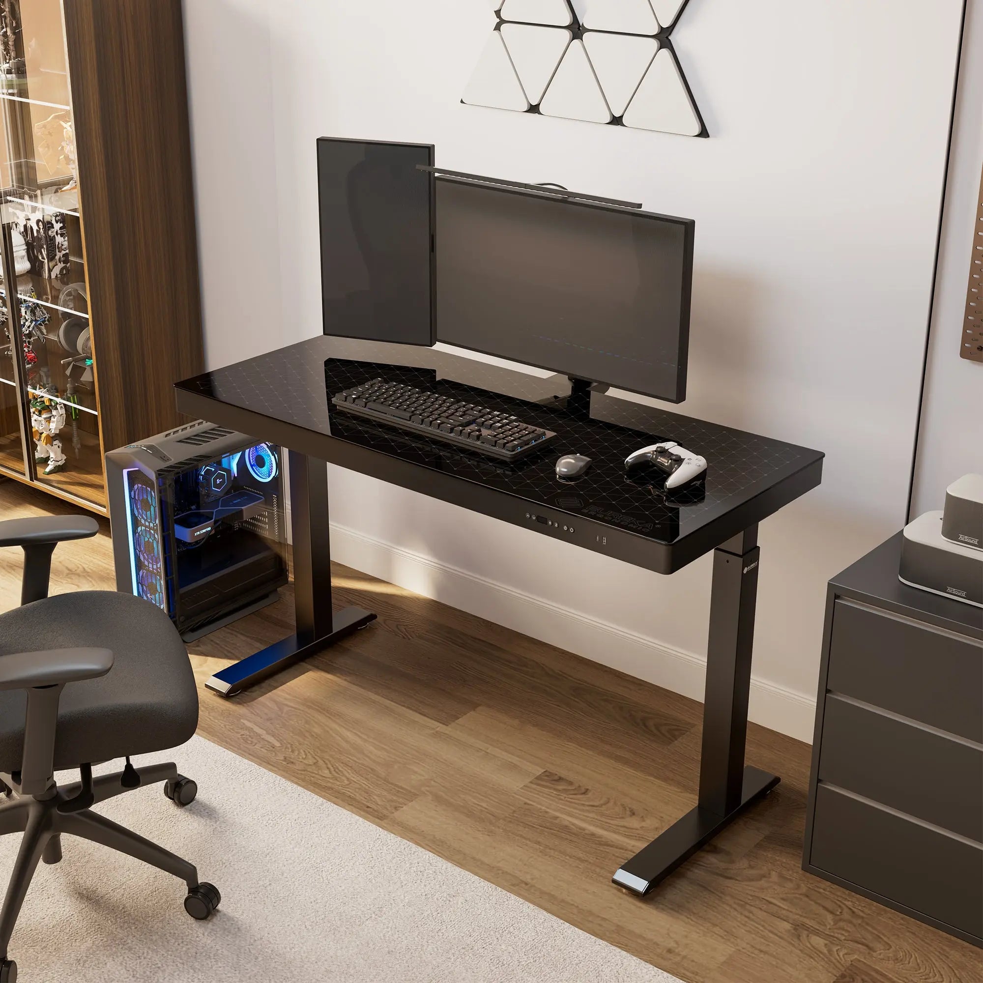 Eureka Ergonomic 47'' Gaming Standing Desk with Glass Desktop