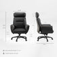 Royal Executive Office Chair Dimensions: Height, Width, and Depth Measurements, Black Leather With Ergonomic Design.
