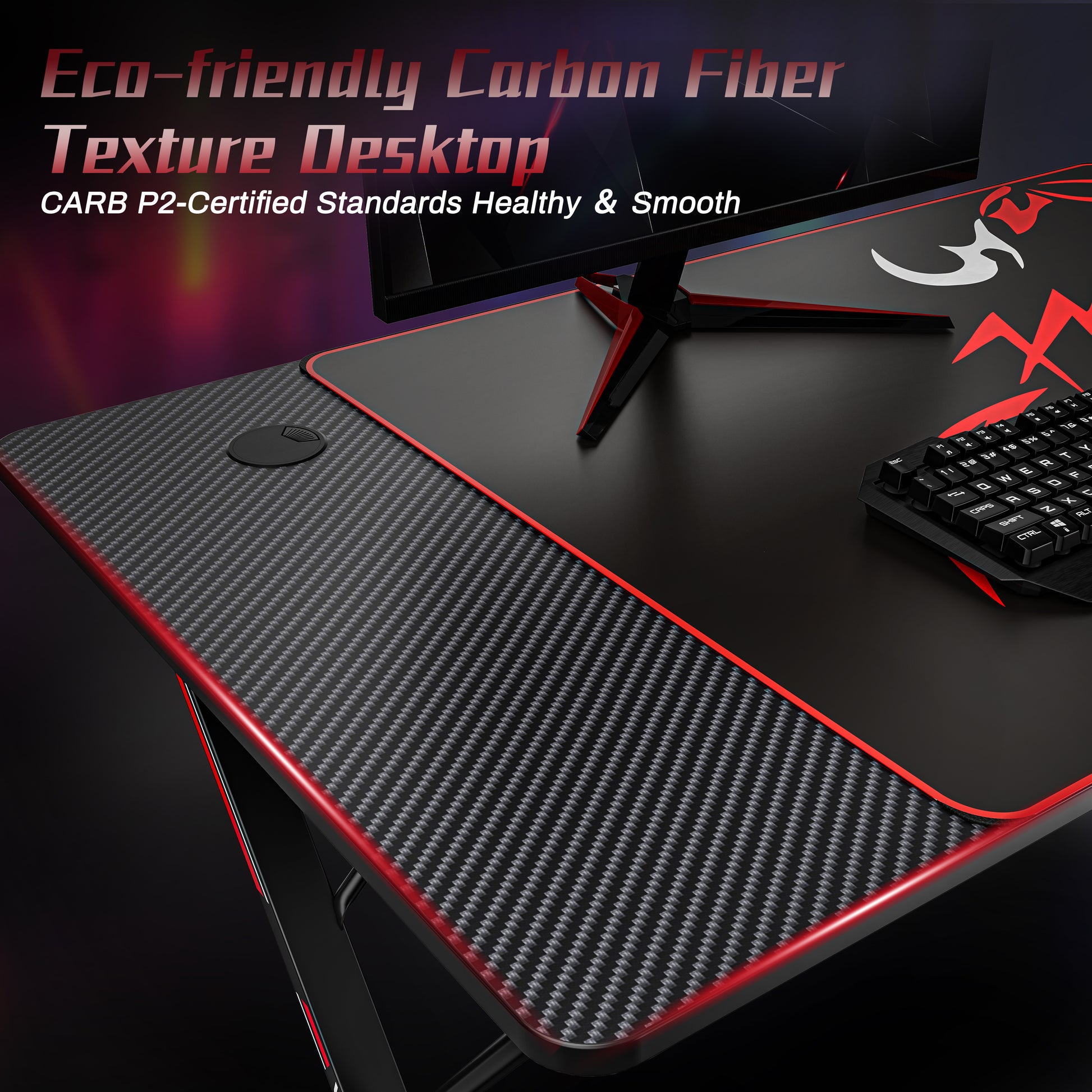 Eureka Gaming Desk with X-shaped Legs, 47''