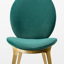 Katalea Green Velvet Dining Chair With Gold Legs, Modern Seating. Emerald Green Velvet Upholstery, Gold Legs.