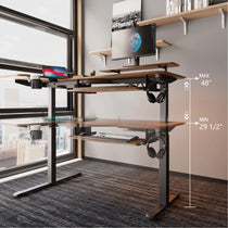 Eureka Ergonomic L-Shaped Standing Desk, Maple Top, Adjustable Height, Ergonomic Workspace Setup.
