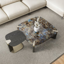 39 Prada Green Coffee Table Set, Marble Top, Modern Luxury Living Room Furniture.