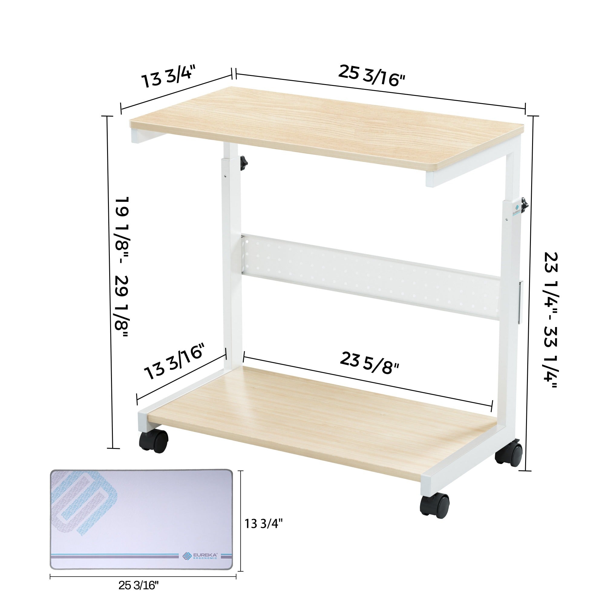 Computer Accessories PC Stand Rolling Cart with Wheels and Mouse Pad
