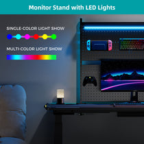 Eureka Ergonomic Aegispeg Board With Led Lights Showcasing Single and Multi-Color Options, Ideal for Gaming Setups.