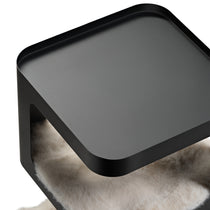 Modern Black Cat Tower Side Table With Plush Cat Bed. a Stylish and Functional Piece for Pets and Owners.