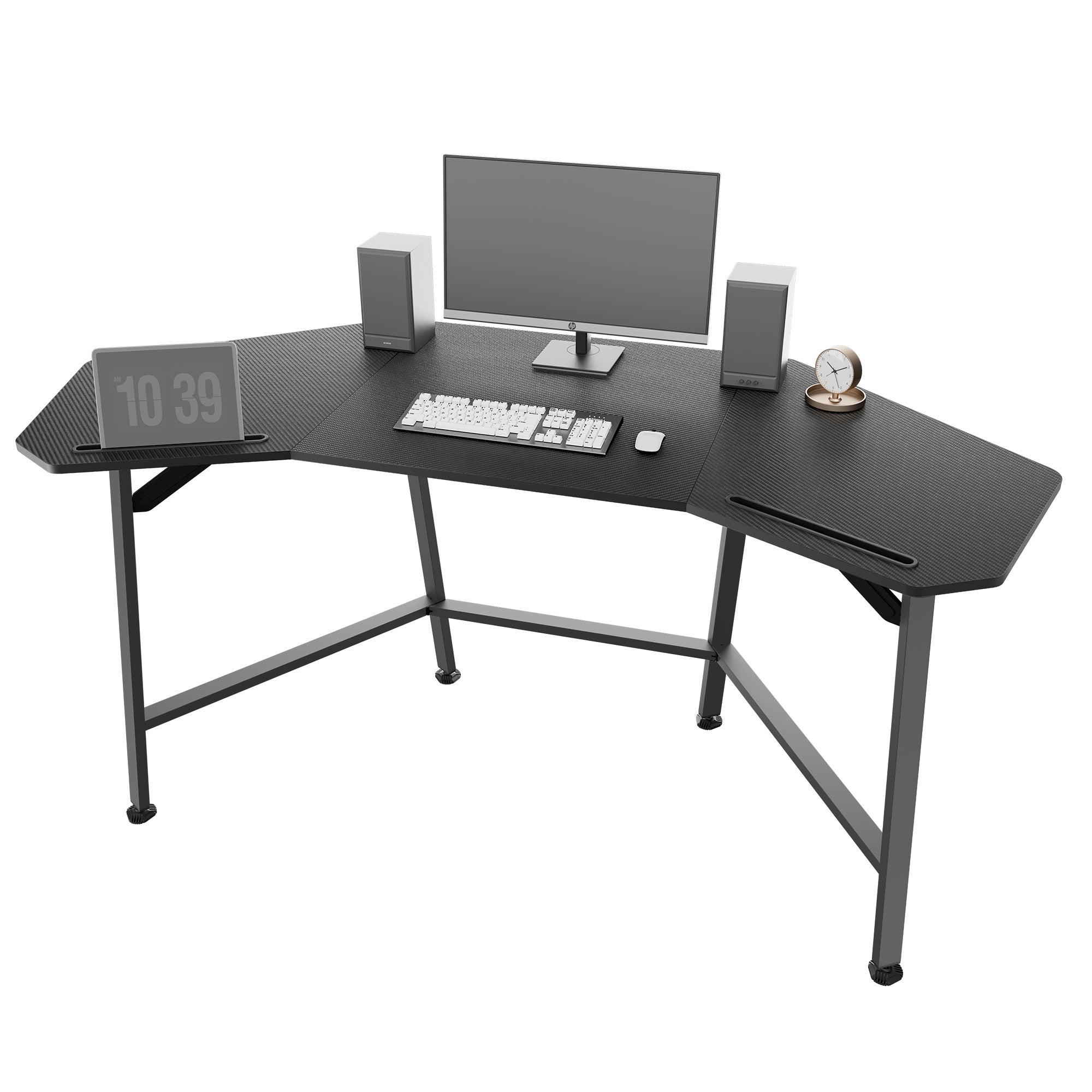 Wing Shaped Studio Desk with Full Desk Mouse Pad|Eureka Ergonomic