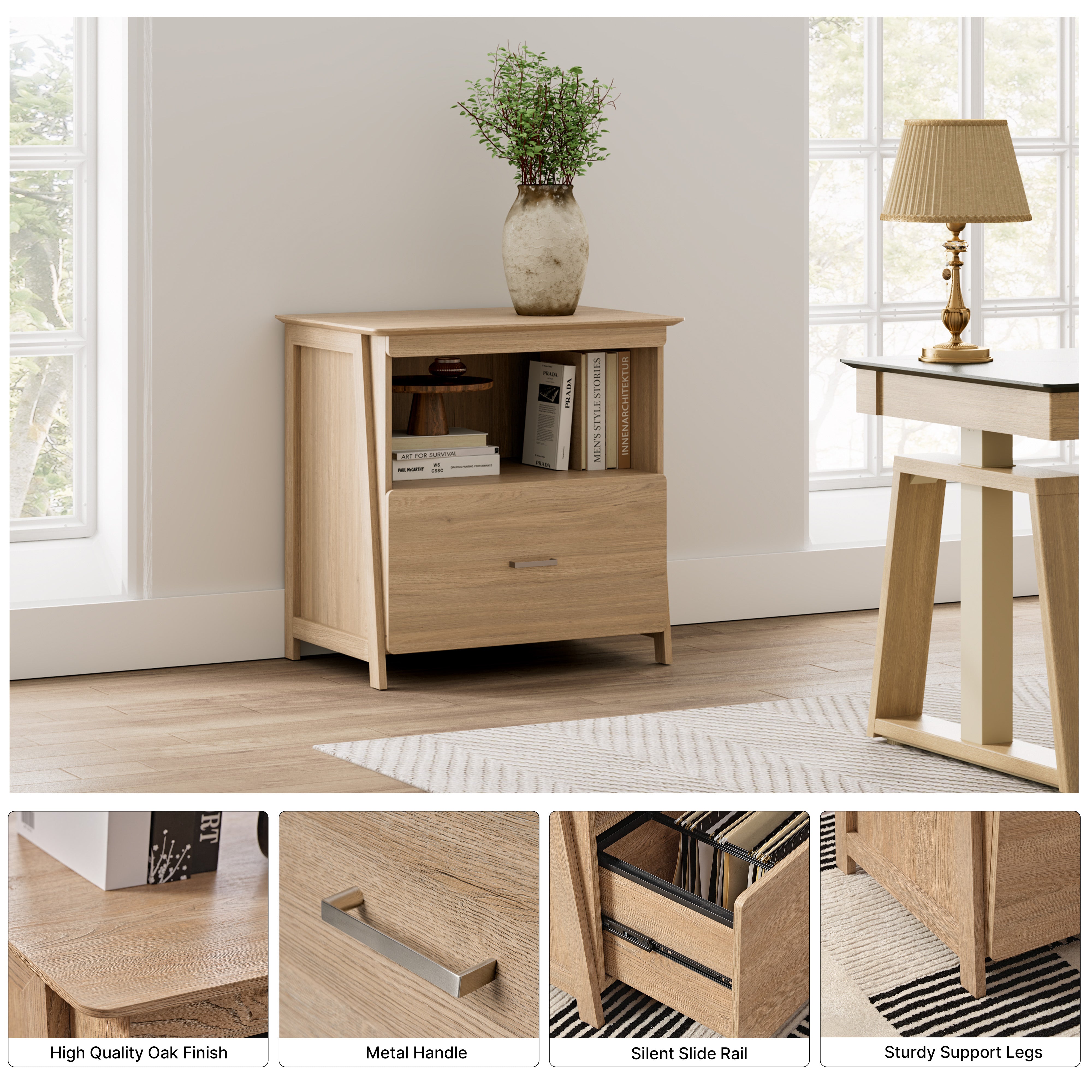 Eureka Ergonomic 29'' File Cabinet Office Storage With a Drawer