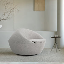 Stella Swivel Lounge Chair in Light Gray Fabric, Modern Design, 360° Swivel Feature for Comfort.