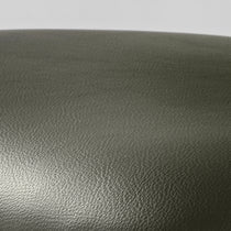 Finn Dining Chair Green Faux Leather Detail. Modern Dining Side Chair Upholstery Texture.