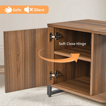 Sonoma 70 Tv Stand With Soft Close Hinges and Wood Grain Finish, Safe and Silent Cabinet Doors.