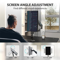 Eureka Ergonomic Monitor Arm With Screen Angle Adjustment for Optimal Viewing: Swivel, Tilt, and Rotate Options.