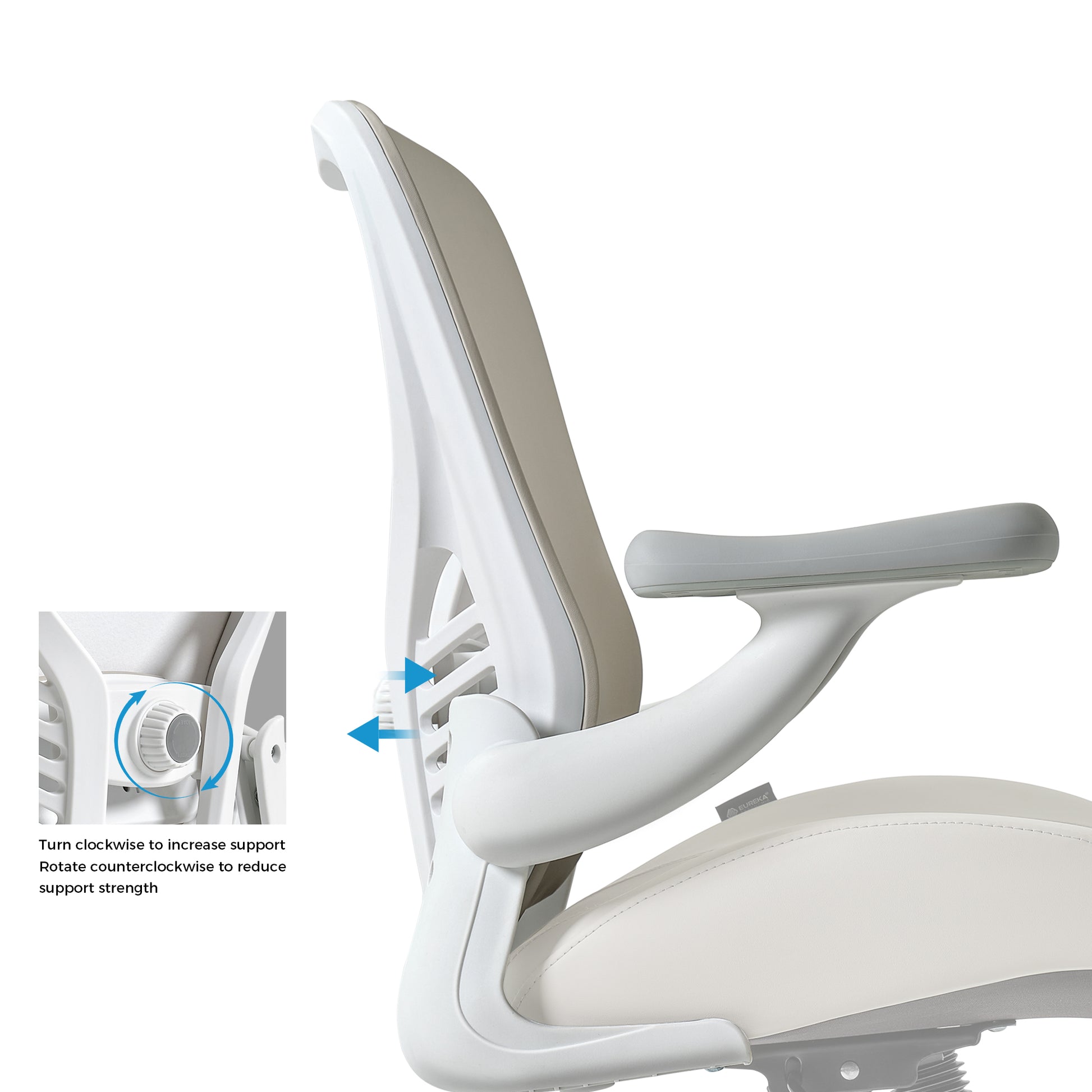 Onyx Vera Ergonomic Office Chair with adjustable lumbar support, beige